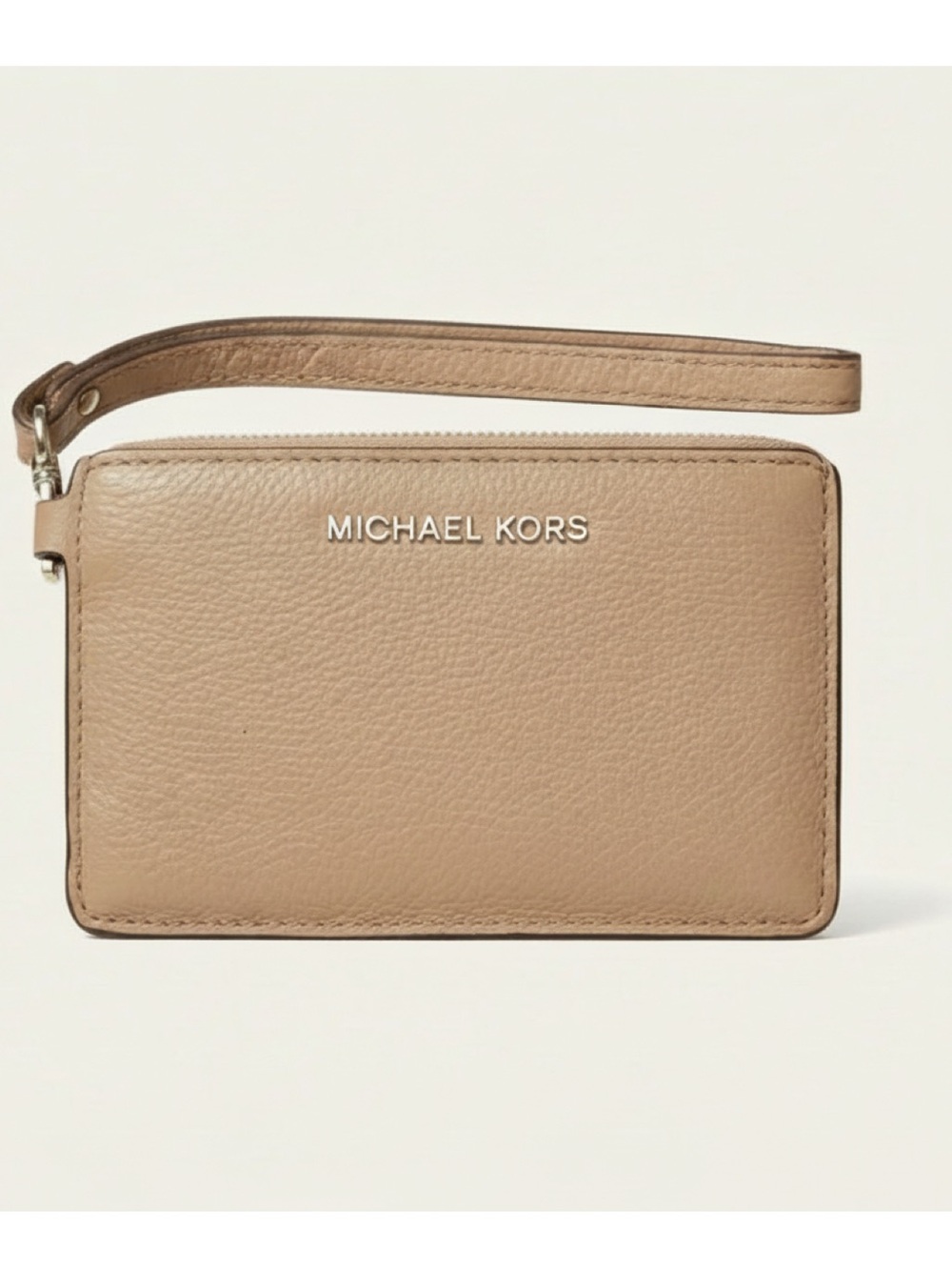💙 Michael Michael Kors Jet Set, Zip Top, Tan Wallet With Gold Logo 💙